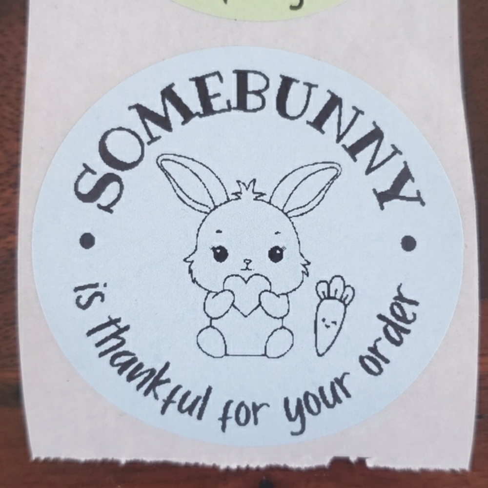 3/$15 Set of 50 EASTER SPRING BUNNY THANK YOU STICKERS LARGE 2 Inch Mixed Colors - Picture 7 of 8
